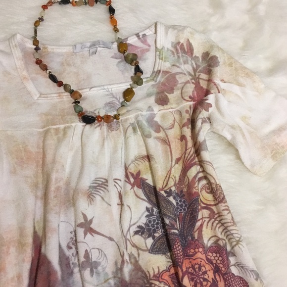 [Charlotte Russe] Off Wht Floral Design Sweater - Picture 3 of 5